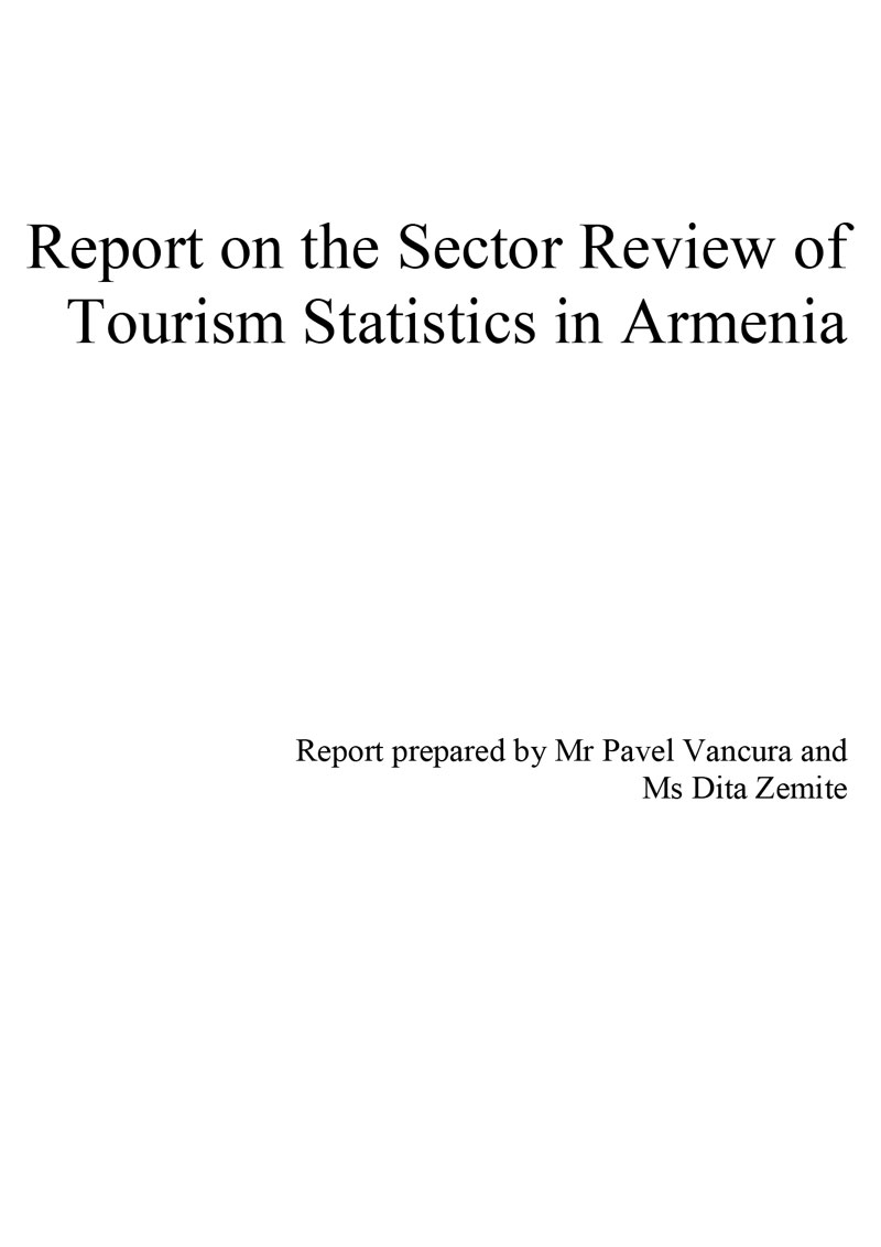 Report on the Sector Review of Tourism Statistics in Armenia